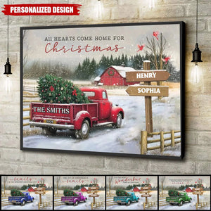 Personalized Family Farm Christmas Truck Poster
