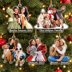 Custom Photo Ornament, Large Family Christmas Ornament , Personalized Picture Acrylic Ornament, Christmas Gifts, Photo Keepsake