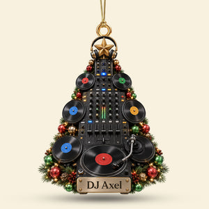 DJ Turntable Christmas Ornament - Personalized Gifts For Music Lovers