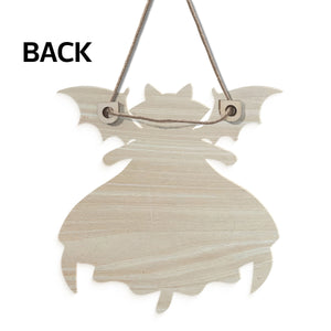 Halloween Cat Vampire - Personalized Wooden Door Sign - Summerween Decor for Cat Lovers