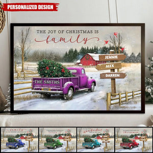 Personalized Family Farm Christmas Truck Poster