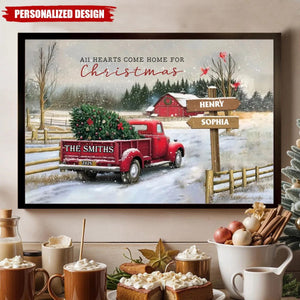 Personalized Family Farm Christmas Truck Poster