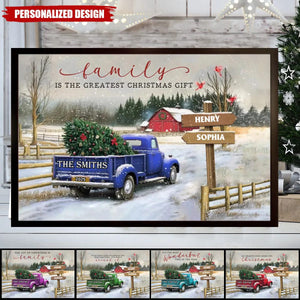 Personalized Family Farm Christmas Truck Poster