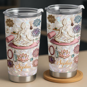 Inner Peace Yoga Woman, Stainless Steel Tumbler, Gift For Yoga Lovers