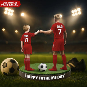 Soccer Dad And Kid - Personalized Acrylic Plaque, Father's Day Gift for Dad, Gift for Husband