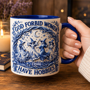 Witch Toile De Jouy Accent Mug - Personalized Gifts For Witches