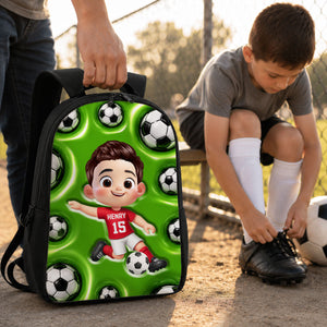 Soccer Patterns Boy And Girl - Personalized Backpack - Back To School Gift For Kids, Daughters, Sons, Grandkids