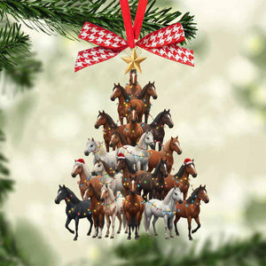 Horse Tree Christmas Ornament Gift For Horse Lover