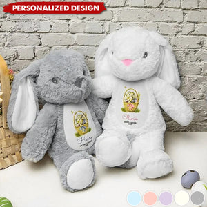 My First Easter Cute Bunny with Name and Year-Personalised Stuffed Bunny-Gift for Kids