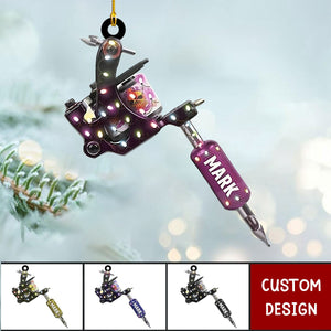 Personalized Tattoo Machine Christmas Ornament Gift For Tattoo Artist - New Release