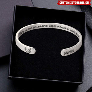 Memorial Personalized Custom Bangle Bracelet Cuffs - Sympathy Gift For Family Members