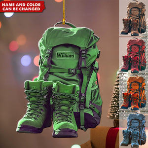 New Release Personalized Hiking Acrylic Christmas Ornament, Gift For Hiking,Camping Lovers