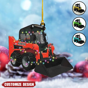 2024 New Release – Personalized Skid Steer Loader Flat Shaped Ornament, Gift For Trucker