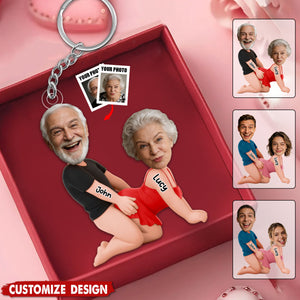 Naughty Personalized Photo Acrylic Keychain - Gifts For Couple