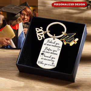 Personalized Engraved Graduation Keychain-Graduation Gift For Family Members
