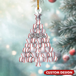 Personalized Baseball Christmas Ornament-Gift For Baseball Lovers-2024 New Release