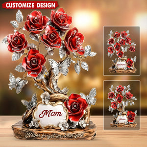 Flowers For Mom - Personalized Mother Custom Shaped Acrylic Plaque
