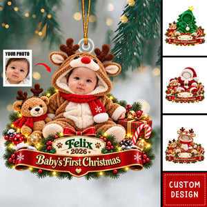 Personalized Baby’s First Photo Christmas Ornament