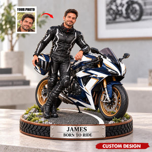 Personalized Motorcycle Rider Acrylic Plaque,Biker Gift for Men,Motorcycle Lover Desk Decor