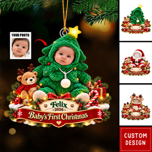 Personalized Baby’s First Photo Christmas Ornament
