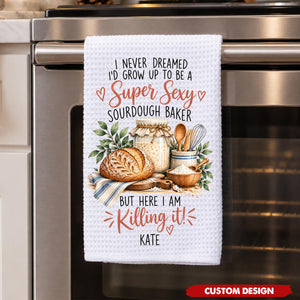 Personalized Sourdough Baker Kitchen Towel, Funny Sourdough Gift, Sourdough Lover Gift, Baking Gift