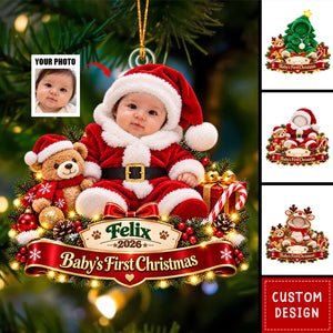 Personalized Baby’s First Photo Christmas Ornament