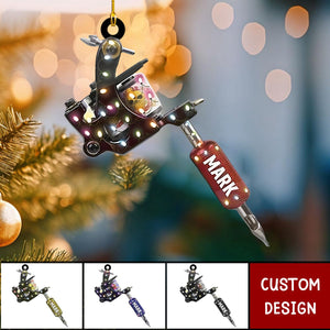 Personalized Tattoo Machine Christmas Ornament Gift For Tattoo Artist - New Release