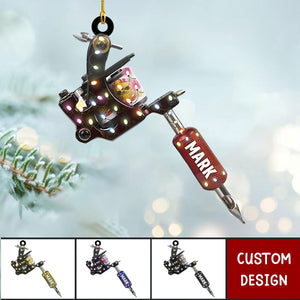 Personalized Tattoo Machine Christmas Ornament Gift For Tattoo Artist - New Release