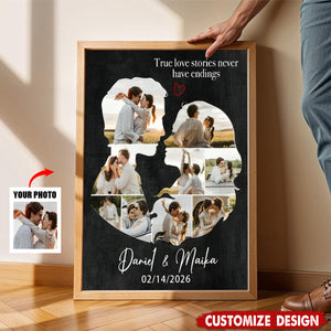 Personalized Couple Photo Poster - Gift For Husband Wife, Couples