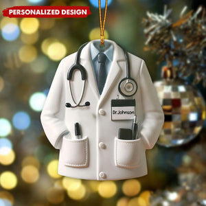 Personalized Doctor Blouse Christmas Ornament-Gifts For Medical Grad Healthcare Worker