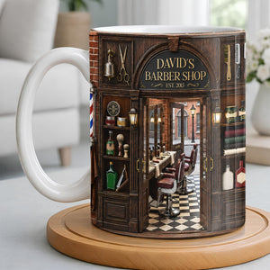 My Barber Shop, Personalized Coffee Mug, Gift For Barber Lovers