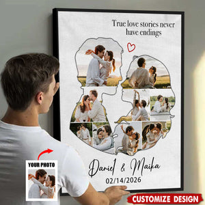 Personalized Couple Photo Poster - Gift For Husband Wife, Couples