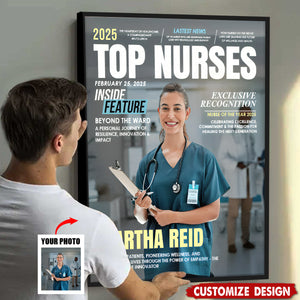 Personalized Top Nurses Magazine Cover Poster - Nurses Appreciate Gift