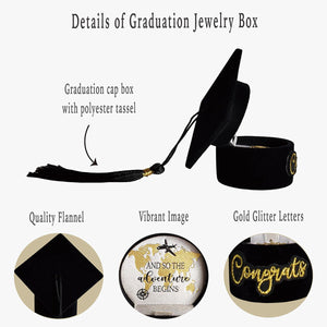 Graduation Necklace Compass 18K Gold Plated With Gift Box