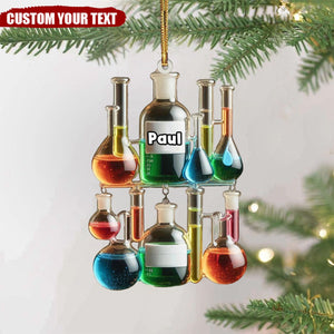 Personalized Glass Chemistry Christmas Ornament Gift for Teacher- 2024 New Release