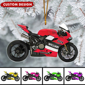 Personalized Motorcycle Ornament, Gift For Motorcycle Lovers - 2024 New Release