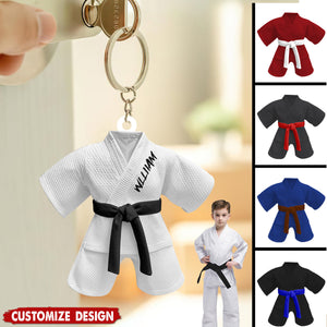 Personalized Black Belt Kid Uniform Keychain - Gift For Jiu-Jitsu,Karate Lovers