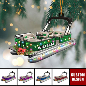 Personalized Pontoon Boat Christmas Ornament - New Release