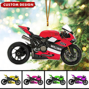 Personalized Motorcycle Ornament, Gift For Motorcycle Lovers - 2024 New Release