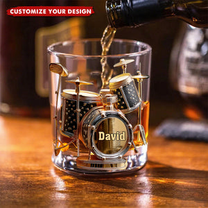 Awsome Drumer - Personalized Drummer Whiskey Glass