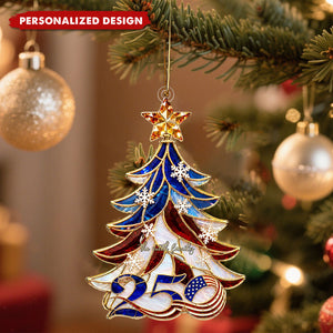 250th Anniversary Ornament 1776-2026, American Flag Christmas Tree Decor, Patriotic Holiday Gift, US History Keepsake, 250 Years of America