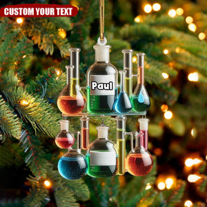 Personalized Glass Chemistry Christmas Ornament Gift for Teacher- 2024 New Release