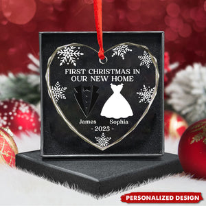 Personalized Anniversary Christmas Wedding Ornament Gifts For Husband And Wife, Him And Her-Our First Christmas As Husband And Wife