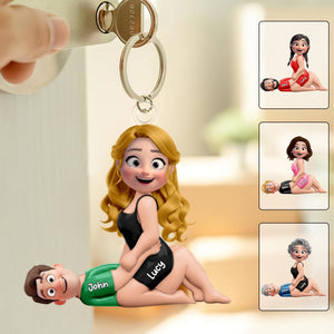 Personalized Naughty Couple Keychain - Gifts For Couple