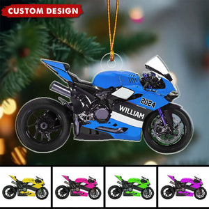 Personalized Motorcycle Ornament, Gift For Motorcycle Lovers - 2024 New Release