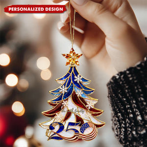 250th Anniversary Ornament 1776-2026, American Flag Christmas Tree Decor, Patriotic Holiday Gift, US History Keepsake, 250 Years of America