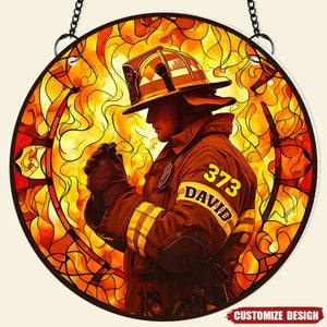Gifts For Firefighter - Personalized Firefighter Suncatcher Ornament
