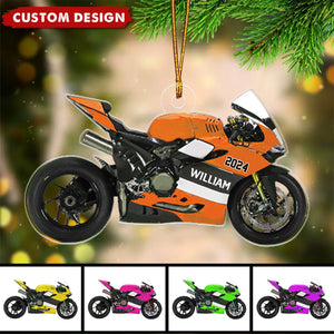 Personalized Motorcycle Ornament, Gift For Motorcycle Lovers - 2024 New Release