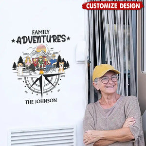 Family Adventures - Personalized Decor Decal - Gift For Camping Lovers