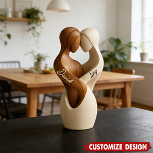 Personalized Couple Hugging Romantic Custom Shaped Acrylic Plaque - Gift for Couple